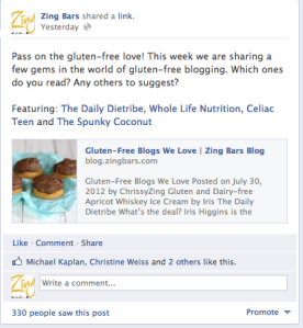 Zing Bars Blog Post Gluten-Free Blogs